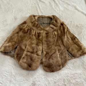Vintage Custom Fur Cape w/ Original Purchase Docs!